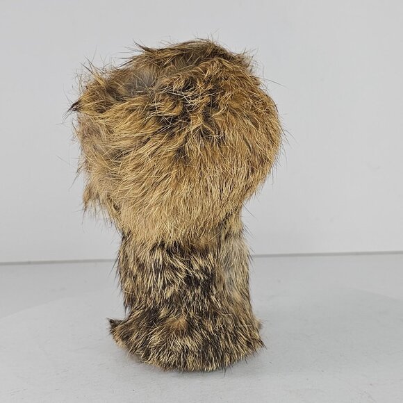 Vintage Handmade Fur Leather Suede Elephant Mammoth Figurine Poland - Picture 3 of 8